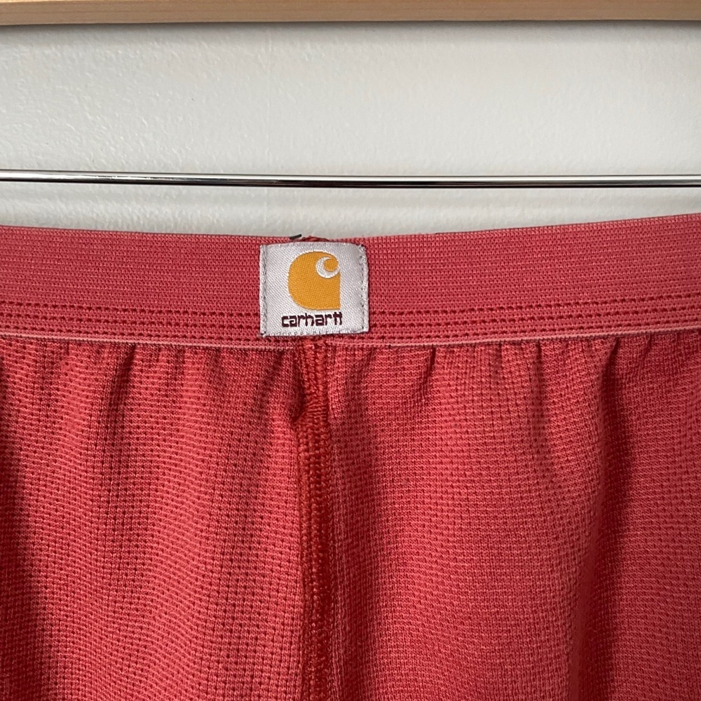 Carhartt Womens Thermal Leggings Base Layer Coral Orange Polyester Size Large - Picture 5 of 7